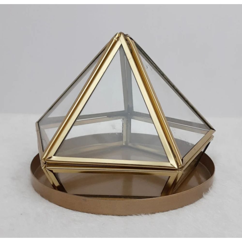 Geometric Diamond Cut Glass Planter