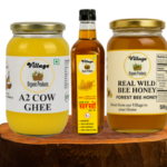 A2 Cow Ghee, 1 Kg Cold Wood Press Yellow Mustard Oil & 500g Honey Combo Offer